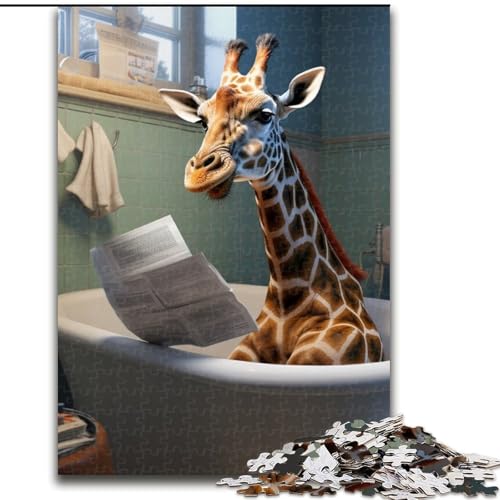 1000-teiliges Puzzle für Erwachsene, Giraffe liest Zeitung, aus Holz, für Teenager ab 14 Jahren, Heimdekoration, 50x75cm, pädagogisches und unterhaltsames Indoor-Spiel für die Heimdekoration 1000-teiliges Puzzle für Erwachsene, Giraffe liest Zeitung, aus Holz, für Teenager ab 14 Jahren, Heimdekoration, 50x75cm, pädagogisches und unterhaltsames Indoor-Spiel für die Heimdekoration von MLADSOEHK