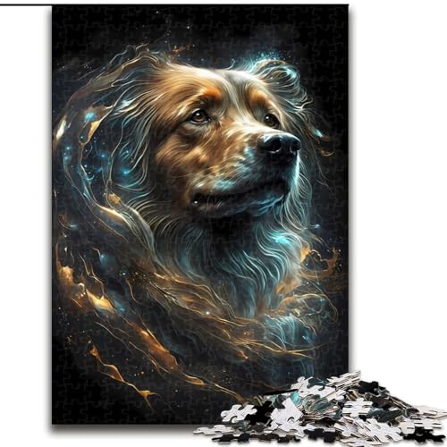 1000-teiliges Puzzle für Erwachsene, Golden Retriever-Hundepuzzle, anspruchsvolles Denkspiel für Teenager, perfekt als Heimdekoration oder Geschenk (Größe: 26x38cm) von MLADSOEHK