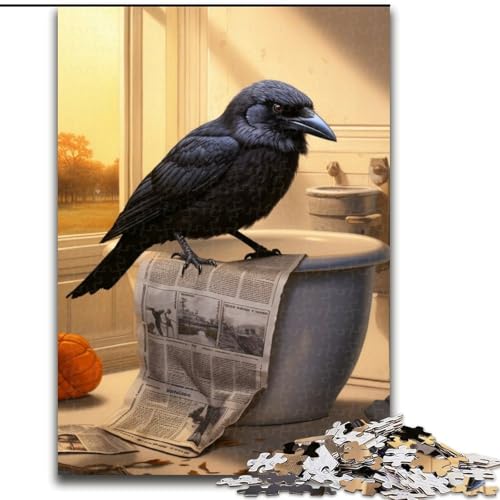 1000-teiliges Puzzle für Erwachsene, Krähe liest Zeitung, aus Holz, für Teenager ab 14 Jahren, Heimdekoration, 50x75cm, pädagogisches und unterhaltsames Indoor-Spiel für die Heimdekoration 1000-teiliges Puzzle für Erwachsene, Krähe liest Zeitung, aus Holz, für Teenager ab 14 Jahren, Heimdekoration, 50x75cm, pädagogisches und unterhaltsames Indoor-Spiel für die Heimdekoration von MLADSOEHK