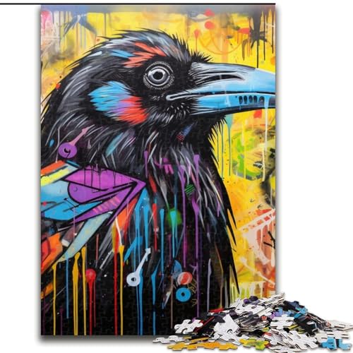 1000-teiliges Puzzle für Erwachsene, Krähen-Graffiti, aus Holz, hochschwieriges Denkspiel für Jugendliche, 50x75cm, Lernspielzeug für Jugendliche, Heimbüro-Dekor 1000-teiliges Puzzle für Erwachsene, Krähen-Graffiti, aus Holz, hochschwieriges Denkspiel für Jugendliche, 50x75cm, Lernspielzeug für Jugendliche, Heimbüro-Dekor von MLADSOEHK