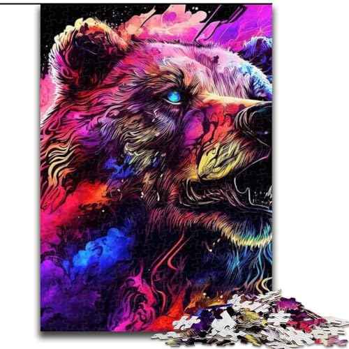 1000-teiliges Puzzle für Erwachsene, Violent Bear, aus Holz, für Jugendliche ab 14 Jahren, Heimdekoration, 50x75cm, pädagogisches und unterhaltsames Indoor-Spiel für die Heimdekoration 1000-teiliges Puzzle für Erwachsene, Violent Bear, aus Holz, für Jugendliche ab 14 Jahren, Heimdekoration, 50x75cm, pädagogisches und unterhaltsames Indoor-Spiel für die Heimdekoration von MLADSOEHK