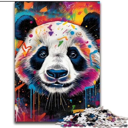 1000-teiliges Puzzle für Erwachsene, bunter Tierpanda aus Holz, hochschwieriges Denkspiel für Teenager, 50x75cm, Lernspielzeug für Teenager, Heimbüro-Dekor 1000-teiliges Puzzle für Erwachsene, bunter Tierpanda aus Holz, hochschwieriges Denkspiel für Teenager, 50x75cm, Lernspielzeug für Teenager, Heimbüro-Dekor von MLADSOEHK
