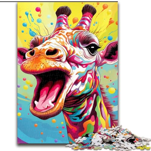 1000-teiliges Puzzle für Erwachsene, farbenfrohe Kunst-Giraffe aus Holz, für Teenager ab 14 Jahren, Heimdekoration, 50x75cm, pädagogisches und unterhaltsames Indoor-Spiel für die Heimdekoration 1000-teiliges Puzzle für Erwachsene, farbenfrohe Kunst-Giraffe aus Holz, für Teenager ab 14 Jahren, Heimdekoration, 50x75cm, pädagogisches und unterhaltsames Indoor-Spiel für die Heimdekoration von MLADSOEHK