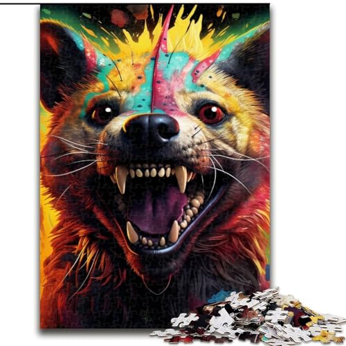 1000-teiliges Puzzle für Erwachsene, farbenfrohe Kunsthyäne aus Holz, hochschwieriges Denkspiel für Teenager, 50x75cm, Lernspielzeug für Teenager, Heimbüro-Dekor 1000-teiliges Puzzle für Erwachsene, farbenfrohe Kunsthyäne aus Holz, hochschwieriges Denkspiel für Teenager, 50x75cm, Lernspielzeug für Teenager, Heimbüro-Dekor von MLADSOEHK