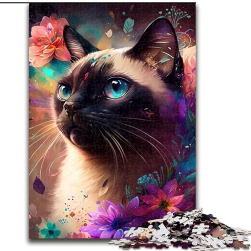 1000-teiliges Puzzle für Erwachsene, farbenfrohe Kunstkatze aus Holz, Geschenk für Männer und Frauen, Alltag und besondere Anlässe, 50x75cm, DIY-Dekoration, anspruchsvolle 1000-teiliges Puzzle für Erwachsene, farbenfrohe Kunstkatze aus Holz, Geschenk für Männer und Frauen, Alltag und besondere Anlässe, 50x75cm, DIY-Dekoration, anspruchsvolle von MLADSOEHK