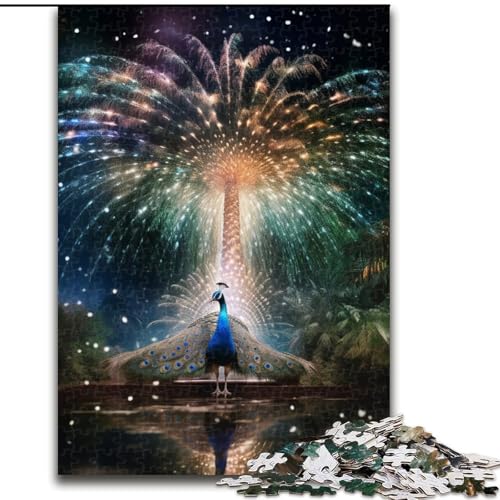 1000-teiliges Puzzle für Erwachsene, farbenfroher Kunst-Pfau aus Holz, hochschwieriges Denkspiel für Jugendliche, 50x75cm, für Teenager und Familienspaß 1000-teiliges Puzzle für Erwachsene, farbenfroher Kunst-Pfau aus Holz, hochschwieriges Denkspiel für Jugendliche, 50x75cm, für Teenager und Familienspaß von MLADSOEHK