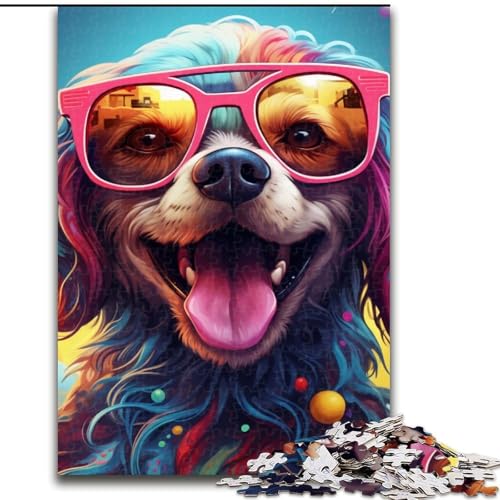 1000-teiliges Puzzle für Erwachsene, farbenfroher Kunsthund aus Holz, hochschwieriges Denkspiel für Jugendliche, 50x75cm, Lernspielzeug für Jugendliche, Heimbüro-Dekor 1000-teiliges Puzzle für Erwachsene, farbenfroher Kunsthund aus Holz, hochschwieriges Denkspiel für Jugendliche, 50x75cm, Lernspielzeug für Jugendliche, Heimbüro-Dekor von MLADSOEHK