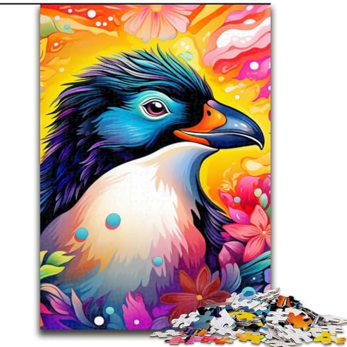 1000-teiliges Puzzle für Erwachsene, farbenfroher Kunstpinguin aus Holz, hochschwieriges Denkspiel für Teenager, 50x75cm, Lernspielzeug für Teenager, Heimbüro-Dekor 1000-teiliges Puzzle für Erwachsene, farbenfroher Kunstpinguin aus Holz, hochschwieriges Denkspiel für Teenager, 50x75cm, Lernspielzeug für Teenager, Heimbüro-Dekor von MLADSOEHK