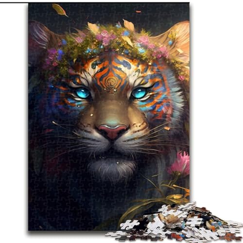 1000-teiliges Puzzle für Erwachsene, farbenfroher Kunsttiger aus Holz, für Teenager ab 14 Jahren, Heimdekoration, 50x75cm, pädagogisches und unterhaltsames Indoor-Spiel für die Heimdekoration 1000-teiliges Puzzle für Erwachsene, farbenfroher Kunsttiger aus Holz, für Teenager ab 14 Jahren, Heimdekoration, 50x75cm, pädagogisches und unterhaltsames Indoor-Spiel für die Heimdekoration von MLADSOEHK