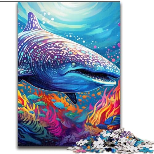 1000-teiliges Puzzle für Erwachsene, farbenfroher Walhai aus Holz, hochschwieriges Denkspiel für Jugendliche, 50x75cm, für Teenager und Familienspaß 1000-teiliges Puzzle für Erwachsene, farbenfroher Walhai aus Holz, hochschwieriges Denkspiel für Jugendliche, 50x75cm, für Teenager und Familienspaß von MLADSOEHK