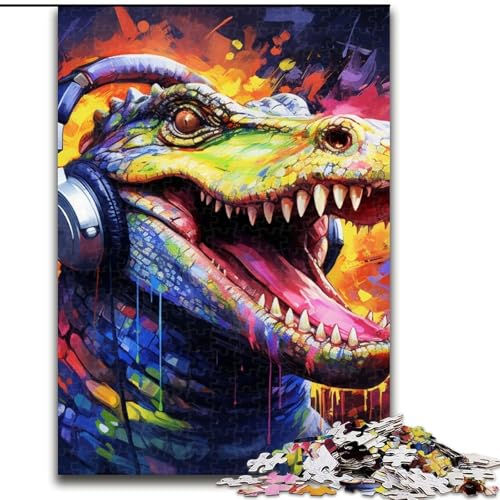 1000-teiliges Puzzle für Erwachsene, farbenfrohes Kunstkrokodil aus Holz, perfekte DIY-Kunstdekoration oder Geburtstagsgeschenk, 50x75cm, Lernspielzeug für Teenager, Heimbüro-Dekor 1000-teiliges Puzzle für Erwachsene, farbenfrohes Kunstkrokodil aus Holz, perfekte DIY-Kunstdekoration oder Geburtstagsgeschenk, 50x75cm, Lernspielzeug für Teenager, Heimbüro-Dekor von MLADSOEHK