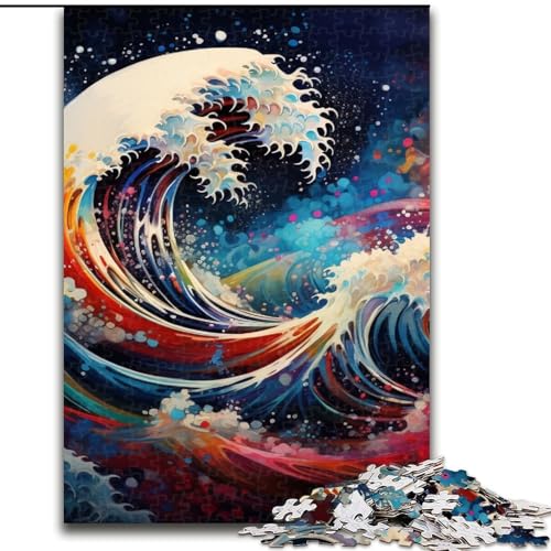 1000-teiliges Puzzle für Erwachsene, japanische Wellen, aus Holz, perfektes DIY-Kunstdekor oder Geburtstagsgeschenk, 50x75cm, Lernspielzeug für Teenager, Heimbüro-Dekor 1000-teiliges Puzzle für Erwachsene, japanische Wellen, aus Holz, perfektes DIY-Kunstdekor oder Geburtstagsgeschenk, 50x75cm, Lernspielzeug für Teenager, Heimbüro-Dekor von MLADSOEHK