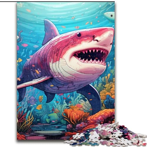 1000-teiliges Puzzle für Erwachsene, süßer Hai aus Holz, hochschwieriges Denkspiel für Teenager, 50x75cm, Lernspielzeug für Teenager, Heimbüro-Dekor 1000-teiliges Puzzle für Erwachsene, süßer Hai aus Holz, hochschwieriges Denkspiel für Teenager, 50x75cm, Lernspielzeug für Teenager, Heimbüro-Dekor von MLADSOEHK