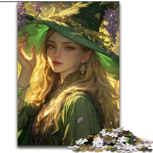 1000-teiliges Puzzle für Erwachsene und Jugendliche, Anime-Hexe, Stressabbau-Spielzeug, einzigartige Heimdekoration und Geschenke für 14-Jährige (Größe 26x38cm) von MLADSOEHK