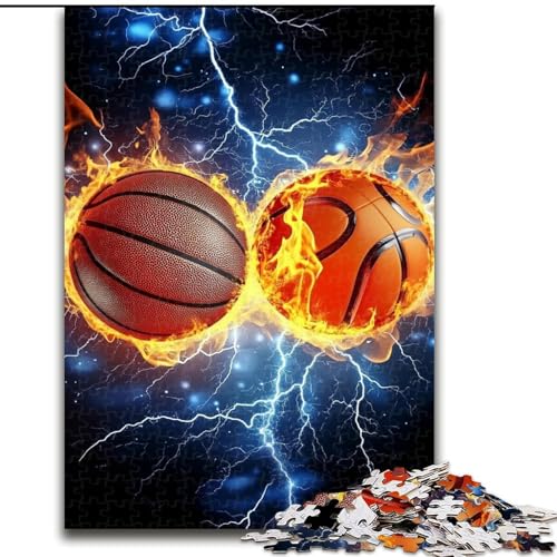 1000-teiliges Puzzle für Erwachsene und Jugendliche, Basketball-Kollision, dekomprimierendes intellektuelles Lernspielzeug, Geburtstagsgeschenk, Geschenke (Größe 26x38cm) von MLADSOEHK