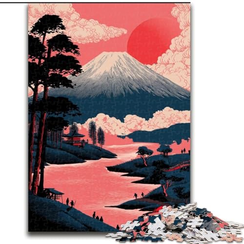 1000-teiliges Puzzle für Erwachsene und Jugendliche, Berg Fuji, für Alter 14+, geeignet für Paare, Spaß bei Aktivitäten zu Hause, Geburtstagsgeschenk, Reisegeschenk (Größe 50x75cm) von MLADSOEHK