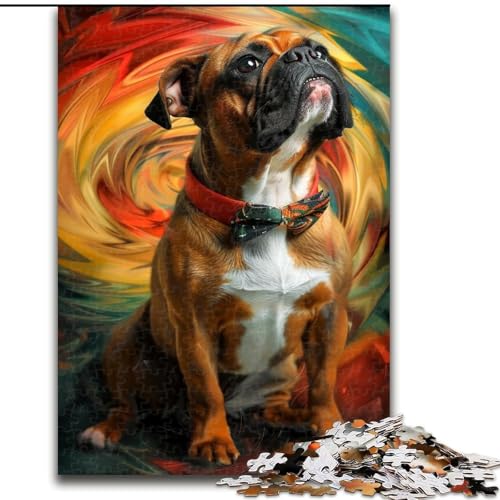 1000-teiliges Puzzle für Erwachsene und Jugendliche, Bulldogge, Stressabbau-Spielzeug, einzigartige Heimdekoration und Geschenke für 14-Jährige (Größe 50x75cm) von MLADSOEHK