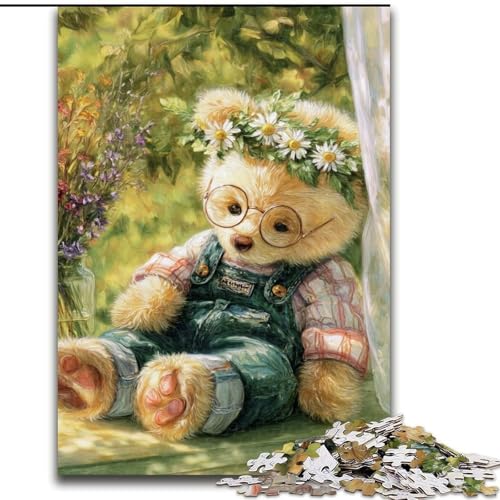 1000-teiliges Puzzle für Erwachsene und Jugendliche, Cartoon-Teddybär, Spielspielzeug, jedes Teil ist einzigartig – anspruchsvolles Familienspiel für Kinder ab 14 Jahren (Größe 50x75cm) von MLADSOEHK