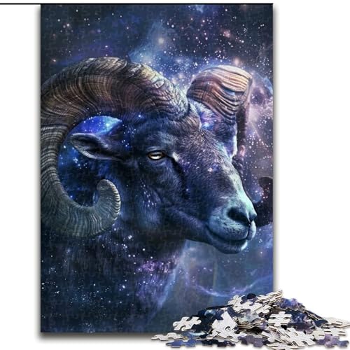 1000-teiliges Puzzle für Erwachsene und Jugendliche, Galaxy Sheep, Stressabbau mit vollständig ineinandergreifenden, zufällig geformten Teilen für Kinder ab 14 Jahren (Größe 26x38cm) von MLADSOEHK