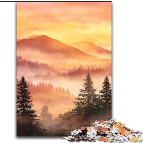 1000-teiliges Puzzle für Erwachsene und Jugendliche, Herbstmorgen, hilft dem Gehirn, süchtig machendes Spielzeug zu trainieren, um Geduld zu fördern, perfekte Dekoration (Größe 26x38cm) von MLADSOEHK