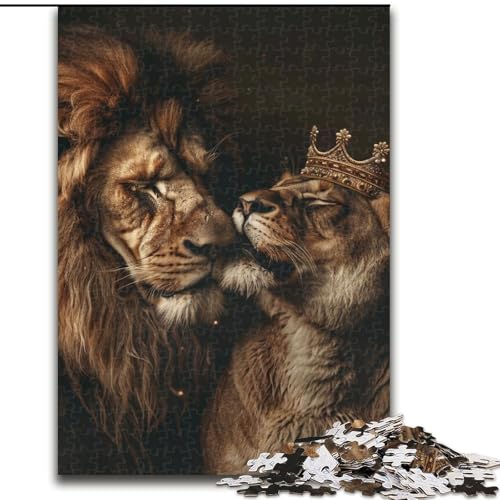 1000-teiliges Puzzle für Erwachsene und Jugendliche, König der Löwen, Stressabbau, schwierige Herausforderung, Wichtelgeschenke für Kinder ab 14 Jahren (Größe 26x38cm) von MLADSOEHK