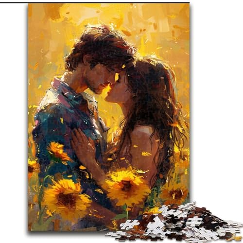 1000-teiliges Puzzle für Erwachsene und Jugendliche, Sonnenblumenpaar, Stressabbau-Spielzeug, einzigartige Heimdekoration und Geschenke für 14-Jährige (Größe 50x75cm) von MLADSOEHK