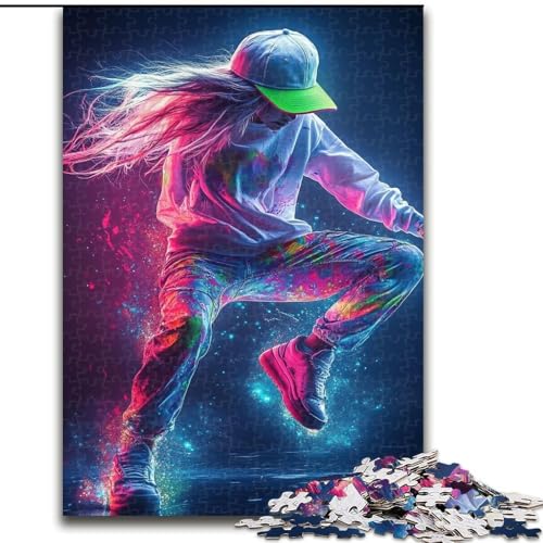 1000-teiliges Puzzle für Erwachsene und Jugendliche, Street Dance Girl, Stressabbau, schwierige Herausforderung, Wichtelgeschenke für Kinder ab 14 Jahren (Größe 26x38cm) von MLADSOEHK