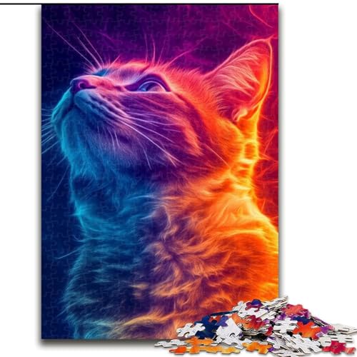1000-teiliges Puzzle für Erwachsene und Jugendliche, Tierkatze, Spielzeug zum Stressabbau, einzigartige Heimdekoration und Geschenke für 14-Jährige (Größe 50x75cm) von MLADSOEHK