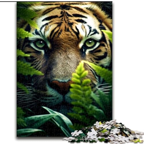 1000-teiliges Puzzle für Erwachsene und Jugendliche, Tiger, Spielzeug zum Stressabbau, einzigartige Heimdekoration und Geschenke für 14-Jährige (Größe 26x38cm) von MLADSOEHK
