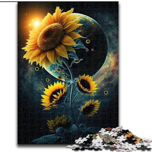 1000-teiliges Puzzle für Erwachsene und Jugendliche, Universum-Sonnenblume, dekomprimierendes intellektuelles Lernspielzeug, Geburtstagsgeschenk, Geschenke (Größe 26x38cm) von MLADSOEHK