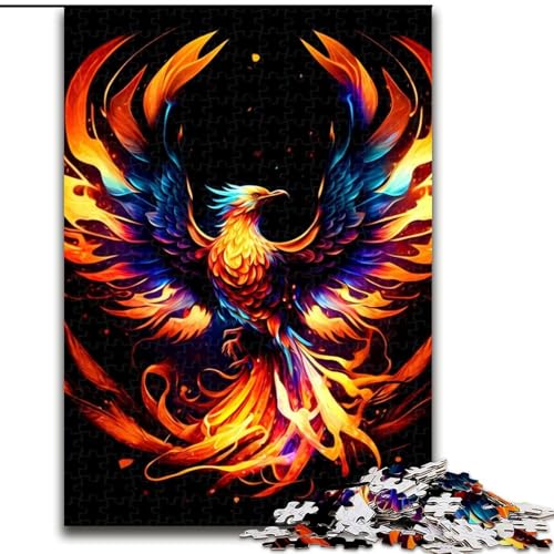 1000-teiliges Puzzle für Erwachsene und Jugendliche, bunter Phönix, Stressabbau, schwierige Herausforderung, Wichtelgeschenke für Kinder ab 14 Jahren (Größe 26x38cm) von MLADSOEHK