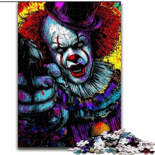 1000-teiliges Puzzle für Erwachsene und Jugendliche, geheimnisvoller Clown, Spielzeug zum Stressabbau, einzigartige Heimdekoration und Geschenke für 14-Jährige (Größe 50x75cm) von MLADSOEHK
