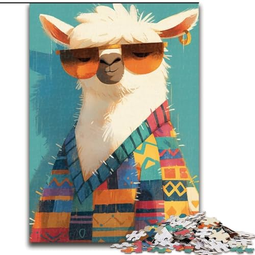 1000-teiliges Puzzle für Erwachsene und Jugendliche, künstlerisches Alpaka, Stressabbau-Spielzeug, einzigartige Heimdekoration und Geschenke für 14-Jährige (Größe 50x75cm) von MLADSOEHK