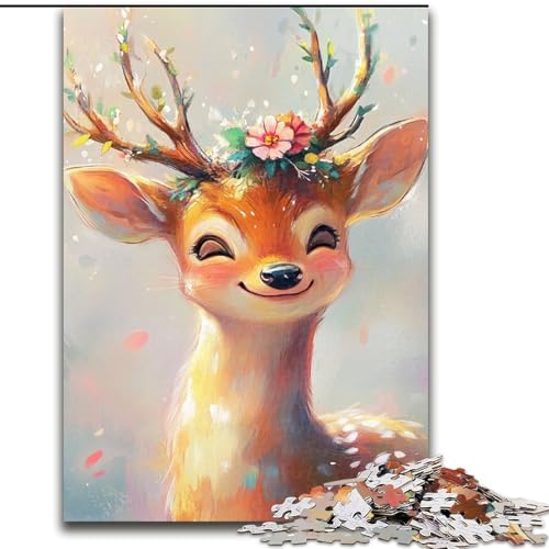 1000-teiliges Puzzle für Erwachsene und Jugendliche, niedlicher Sikahirsch, Spielspielzeug, jedes Teil ist einzigartig – anspruchsvolles Familienspiel für Kinder ab 14 Jahren (Größe 50x75cm) von MLADSOEHK