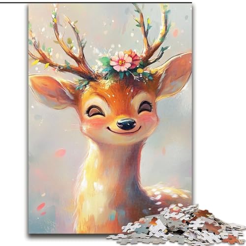 1000-teiliges Puzzle für Erwachsene und Jugendliche, niedlicher Sikahirsch, Spielzeug zum Stressabbau, einzigartige Heimdekoration und Geschenke für 14-Jährige (Größe 26x38cm) von MLADSOEHK