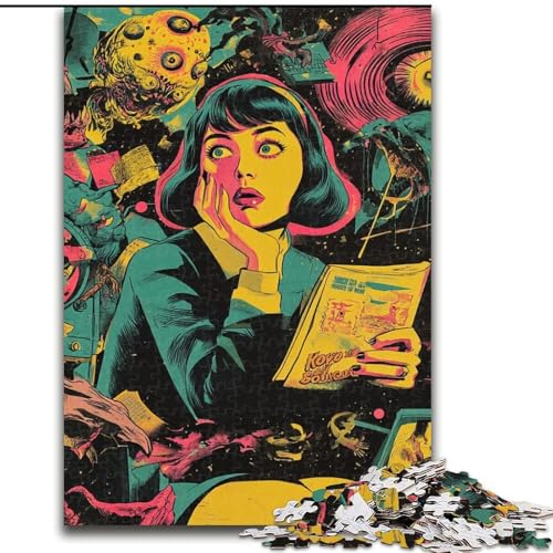 1000-teiliges Puzzle für Erwachsene und Jugendliche, psychedelische Kunst, Stressabbau-Spielzeug, einzigartige Heimdekoration und Geschenke für 14-Jährige (Größe 26x38cm) von MLADSOEHK