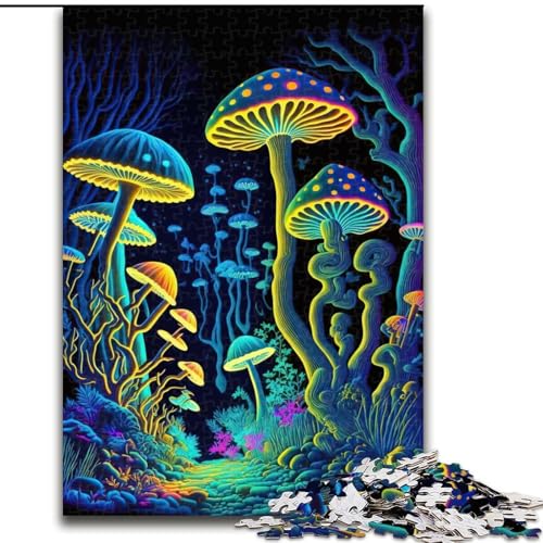 1000-teiliges Puzzle für Erwachsene und Jugendliche, psychedelische Pilzwälder, Spielzeug zum Stressabbau, einzigartige Heimdekoration und Geschenke für 14-Jährige (Größe 26x38cm) von MLADSOEHK