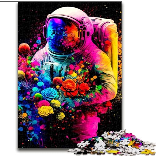 1000-teiliges Puzzle für Erwachsene und Jugendliche,farbenfroher Astronaut,geeignet für Personen ab 14 Jahren,anspruchsvoll zu vervollständigen,Aber lustig und humorvoll,tolles Geschenk Größe 26x38cm von MLADSOEHK