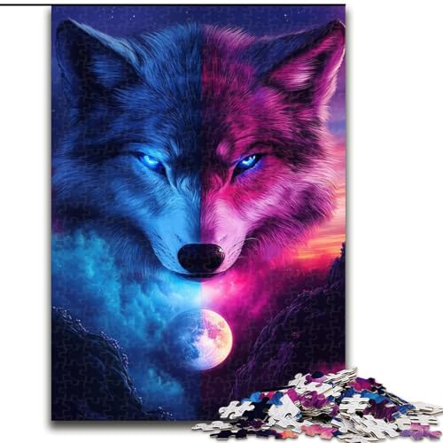 1000-teiliges Puzzle für Jugendliche und Erwachsene, Fantasy-Wolf, für Lernspiele, Herausforderungsspielzeug, zur Verbesserung des Gedächtnisses für 14-Jährige (Größe 26x38cm) von MLADSOEHK