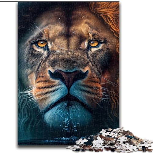 1000-teiliges Puzzle für Jugendliche und Erwachsene, Löwe, Wassertiergesicht, für 14+, für Familienspaß und Spieleabende, Künstlersammlung, Bildende Kunst (Größe 50x75cm) von MLADSOEHK