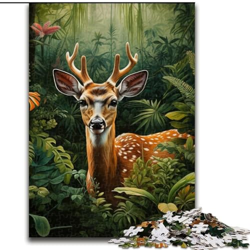 1000-teiliges Puzzle für Jugendliche und Erwachsene, Sikahirsch, Lernspiel, Herausforderungsspielzeug, verbessert das Gedächtnis, für 14-Jährige (Größe 50x75cm) von MLADSOEHK