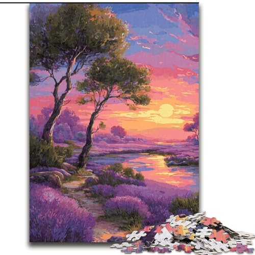 1000-teiliges Puzzle für Jugendliche und Erwachsene, Sonnenuntergang, für Lernspiele, Herausforderungsspielzeug, zur Verbesserung des Gedächtnisses für 14-Jährige (Größe 26x38cm) von MLADSOEHK
