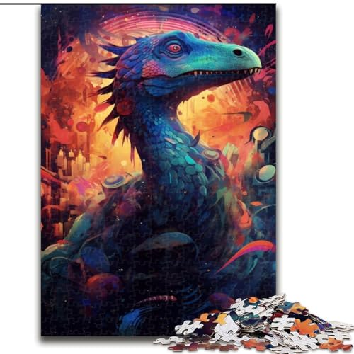 1000-teiliges Puzzle für Jugendliche und Erwachsene, Velociraptor-Dinosaurier, für Lernspiele, Herausforderungsspielzeug, zur Verbesserung des Gedächtnisses für 14-Jährige (Größe 50x75cm) von MLADSOEHK