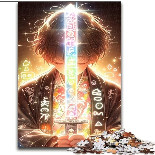 1000-teiliges Puzzle für Jugendliche und Erwachsene, geheimnisvoller Ninja-Samurai, für Lernspiele, herausforderndes Spielzeug, verbessert das Gedächtnis für 14-Jährige (Größe 26x38cm) von MLADSOEHK