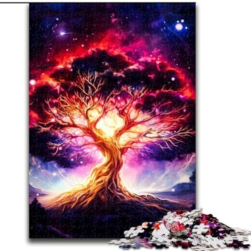 1000-teiliges Puzzle für Jugendliche und Erwachsene, kosmischer Lebensbaum, als Lernspiel, herausforderndes Spielzeug, zur Verbesserung des Gedächtnisses für 14-Jährige (Größe 26x38cm) von MLADSOEHK