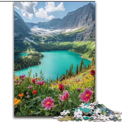 1000-teiliges Puzzle für Teenager, Geschenke, wunderschöne Berge und Seen, Familienspiel zum Stressabbau, schwierige Herausforderung, stärkt die Liebe zwischen Paaren (Größe 50x75cm) von MLADSOEHK