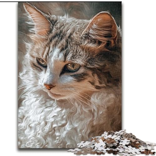 1000-teiliges Puzzle für Teenager, Tierkatze, lehrreich, ganze Familie (Größe 50x75cm) von MLADSOEHK