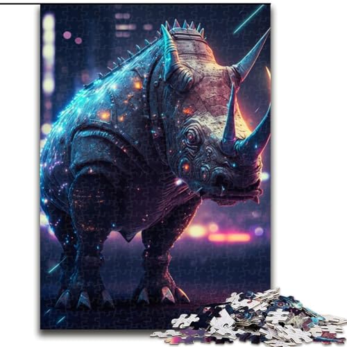 JigsawPuzzle 1000 Teile für Erwachsene, Nashorn von Future Jigsaw, anspruchsvolles Denkspiel, Familienaktivität, Heimdekoration, (Größe: 50x75cm) von MLADSOEHK