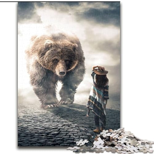 JigsawPuzzle 1000 Teile für Erwachsene „Der riesige Bär“, anspruchsvolles Denkspiel, Familienaktivität, Heimdekoration, (Größe: 26x38cm) von MLADSOEHK