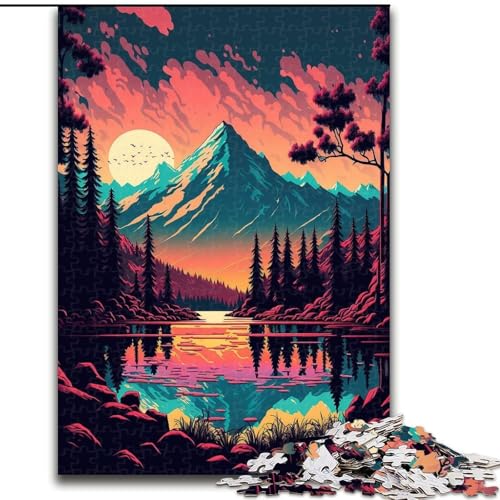 JigsawPuzzle 1000 Teile für Erwachsene Lebendige Retro-Szene Puzzle Anspruchsvolles Denkspiel, Familienaktivität, Heimdekoration, (Größe: 26x38cm) von MLADSOEHK